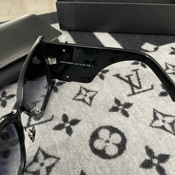 Saint Laurent Glossy Black Sunglasses - Picture 2 of 7